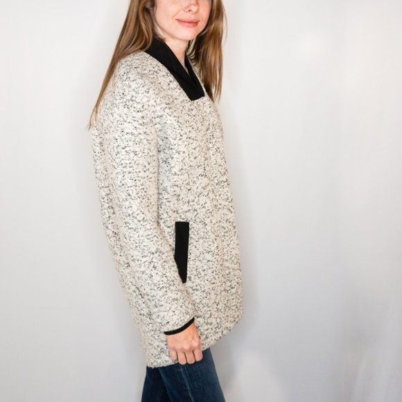 GUESS Oversized Boucle Marled  Zip-Up Jacket - Picture 2 of 7